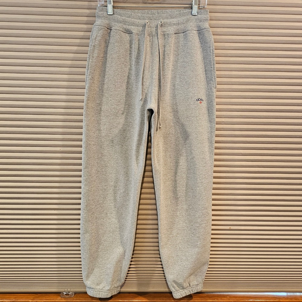 Noah NY Core Logo Sweatpants Heather Grey Cotton Joggers Made in Canada Mens S